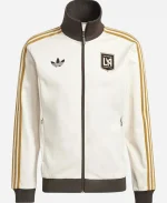 Adidas Los Angeles FC White Zip Up Bomber Track Jacket