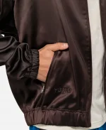 Adidas x Wales Bonner x Y-3 Satin Jacket In Dark Brown