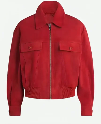 Aimee Lou Wood Saturday Night Live UK 2026 Red Suede Jacket