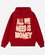 All We Need Is Money Hoodie In Red