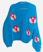 Amanda Batula Summer House S10 Lobster Print Cardigan - Blue