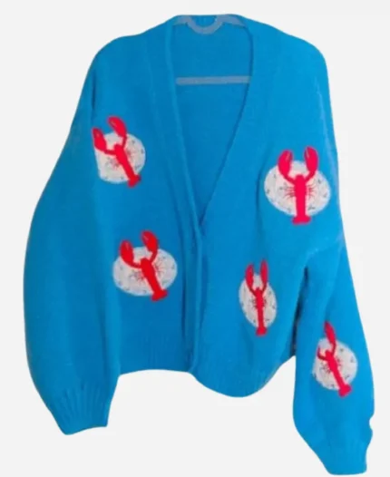 Amanda Batula Summer House S10 Lobster Print Cardigan - Blue
