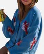 Amanda Batula TV Series Summer House S10 Blue Lobster Puff Cardigan