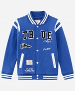 Andrew Koji Movie Street Fighter Event 2026 Blue Varsity Letterman Jacket