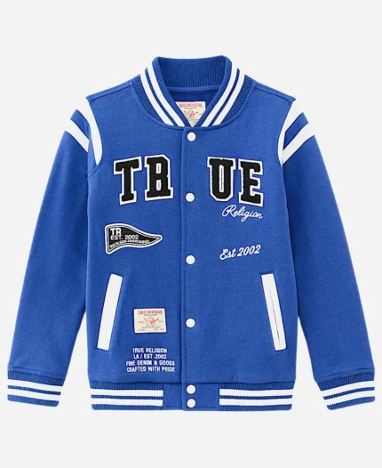 Andrew Koji Movie Street Fighter Event 2026 Blue Varsity Letterman Jacket