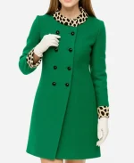 Anne Hathaway 2026 Green Wool Coat