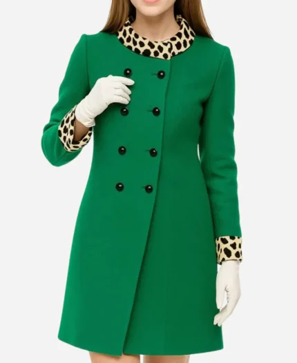 Anne Hathaway 2026 Green Wool Coat