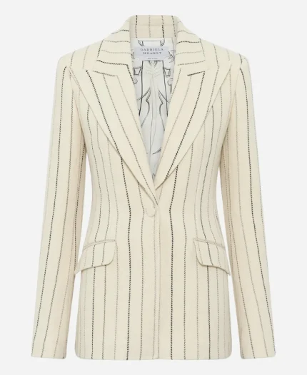 Anne Hathaway Pinstripe Blazer