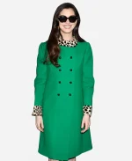 Anne Hathaway The Devil Wears Prada 2 Double Breasted Green Wool Coat