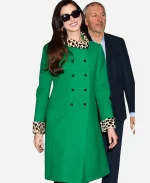 Anne Hathaway The Devil Wears Prada 2 Press Tour Green Wool Coat