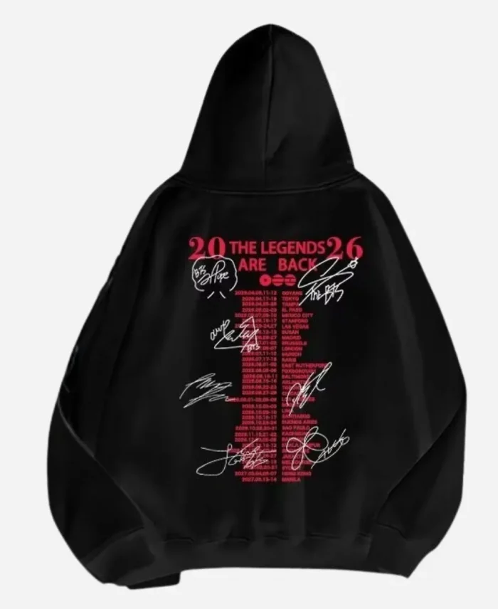 BTS Arirang World Tour Legends Are Back Hoodie - Black