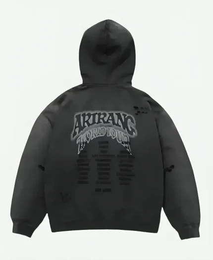BTS Arirang World Tour 2026 Charcoal Zip Up Hoodie