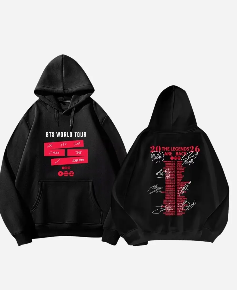BTS Arirang World Tour 2026 Legends Are Back Hoodie BTS Arirang World Tour Legends Are Back Hoodie