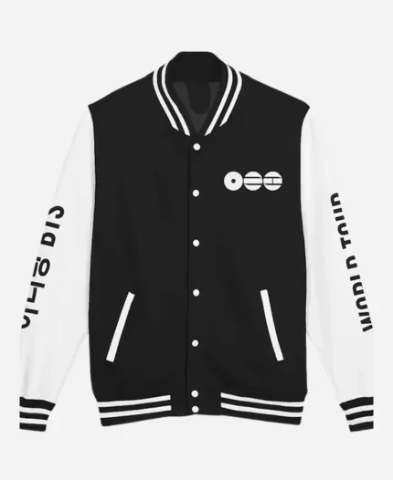 BTS Arirang World Tour Black & White Varsity Jacket
