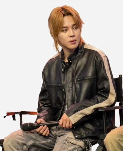 Jimin BTS Spotify Event Leather Jacket
