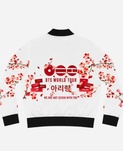BTS Cherry Blossom Bomber Jacket In White