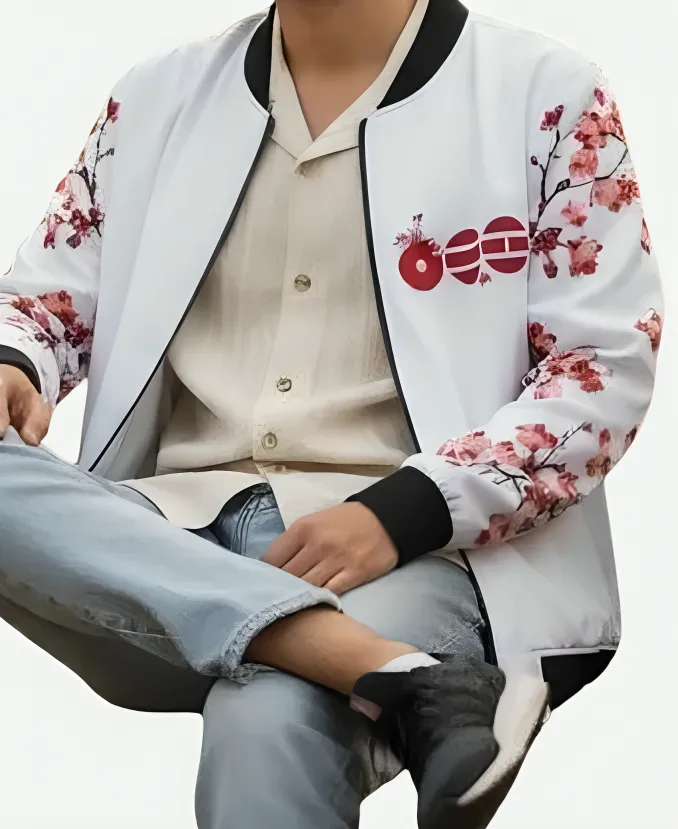 BTS World Tour 2026 Cherry Blossom Varsity Bomber Jacket Cherry Blossom Bomber Jacket