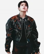 2026 Stanford Jungkook Black Biker Jacket