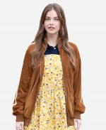 Barbara Palvin Brown Suede Jacket