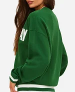 Beach Riot Devyn Game Day Oversized Crewneck Sweatshirt In Green
