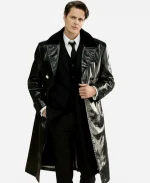 Bill Skarsgård 2026 Met Gala Black Leather Coat