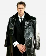 Bill Skarsgård 2026 Met Gala Leather Coat - Black