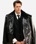 Bill Skarsgård 2026 Met Gala NYC Black Leather Coat