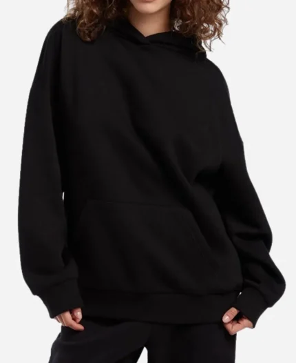 Adorable Printed Pullover Hoodie - Black