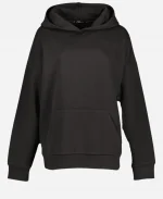 Women's Black Oversized Adorable Printed Hoodie