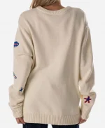 Buffalo Bills All Over Cream Jacquard Crewneck Sweater