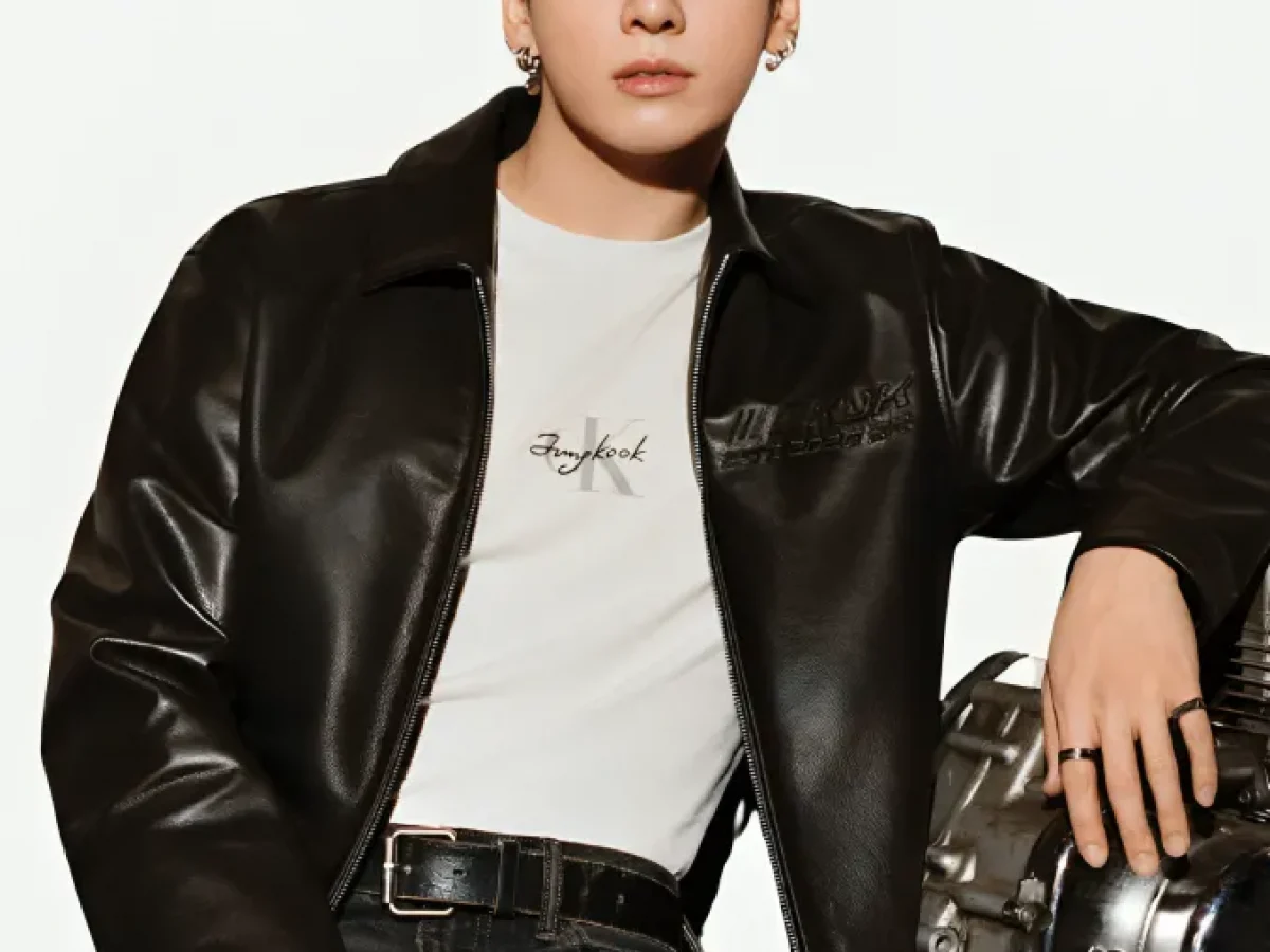 Jung Kook for Calvin Klein Leather Racer Jacket | 2026 CKJK