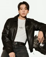 Jung Kook for Calvin Klein Leather Racer Jacket
