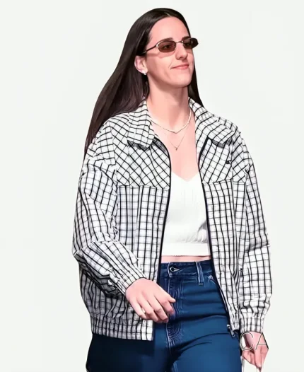 Caitlin Clark Checked Chambray Jacket