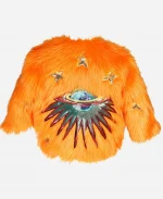 Carrie Preston Elsbeth S03 Orange Faux Fur Jacket