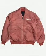 Caterina Forza TV Series Motorvalley 2026 Blu Venturi Maroon Bomber Jacket
