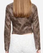 Catherine Missal Tell Me Lies S02 Brown Zip Leather Jacket