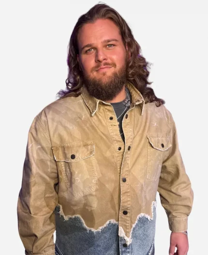 Chris Tungseth American Idol S24 Distressed Shirt Jacket
