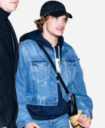 Connor Storrie 2026 SNL Crop Denim Jacket In Blue
