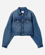 Connor Storrie 2026 SNL Gap x Victoria Beckham Blue Crop Denim Jacket