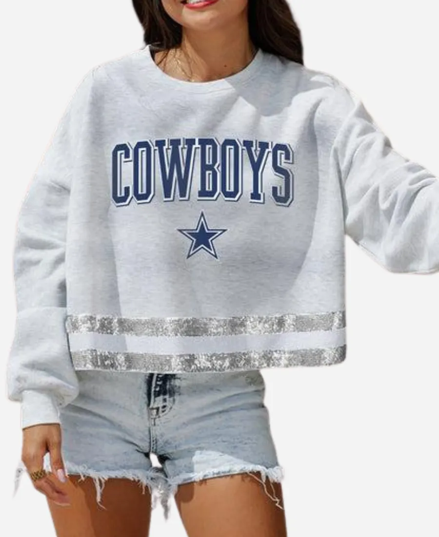 Cowboys Pass The Shine Metallic-Stripe Sweatshirt Cowboys Pass The Shine Metallic-Stripe Sweatshirt