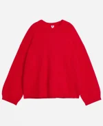 Daisy Edgar-Jones NYC 2026 Arket Oversized Sweatshirt -Red