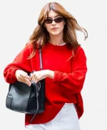 Daisy Edgar-Jones NYC 2026 Arket Red Oversized Sweatshirt
