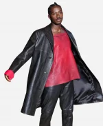 Damson Idris 2026 Met Gala Prada Black Oversized Leather Coat
