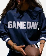 Devyn Game Day Sweatshirt In Navy Blue