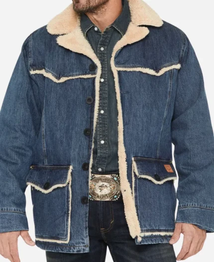 Dolly TV-Series Marshals Season 01 Ellyn Jameson Sherpa Trim Denim Jacket