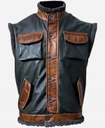 Dr. Alexander Smolder Bravestone Jumanji 3 Dwayne Johnson Brown Leather Vest