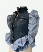 Eleanor Tv Series Imperfect Women S01 Kerry Washington Plaid Denim Ruffled Jacket
