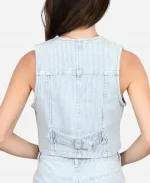 Hannah Wells Tv Series Off Campus 2026 Ella Bright Blue Striped Vest