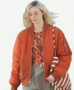 Elle Fanning Margo’s Got Money Troubles Orange Bomber Jacket