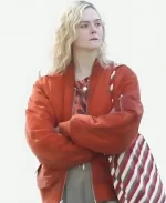 Elle Fanning Margo’s Got Money Troubles Orange Bomber Jacket